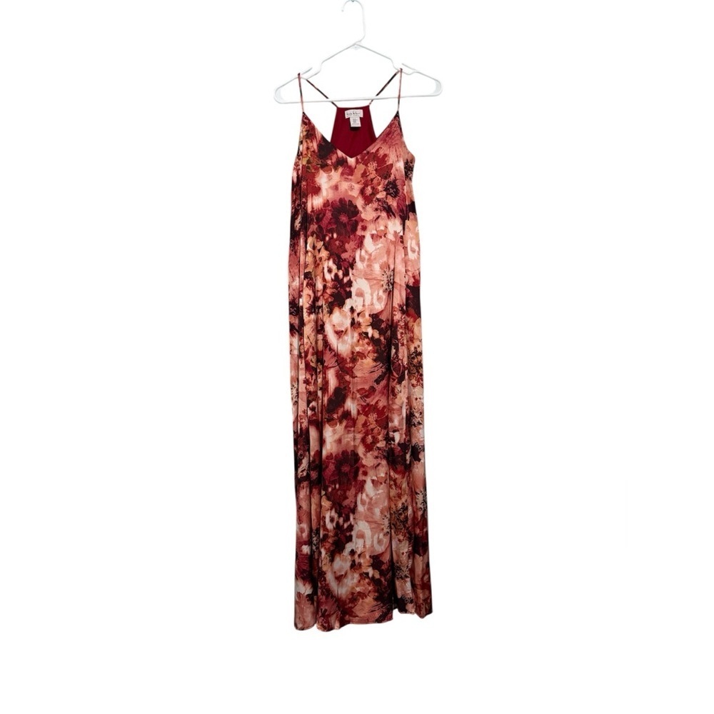 Nicole Miller Red and Pink Floral Maxi Dress Size XS - Picture 2 of 9